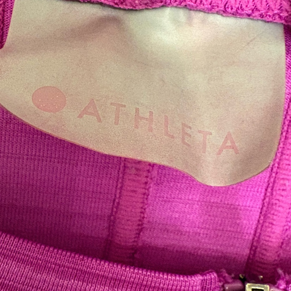 Athleta Purple Zip Front Performance Top Cycling Running Training Medium - Picture 3 of 7